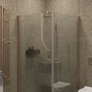 Душевой уголок на монопетле by Deonria U-80-79-6-T-BR2 80x79см бронза/прозрачный